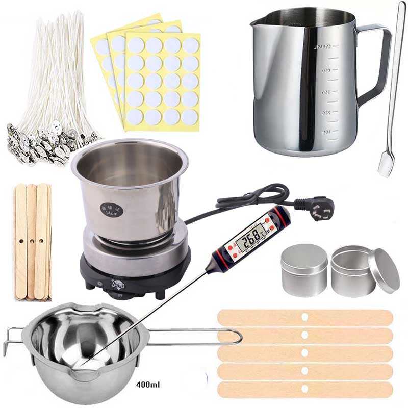 Candle Making Supplies Jars - เทียนทําชุดอุปกรณ์ DIY เทียนขี้ผึ้งละลายเครื่องมือ Handmade Aromatherapy Jars