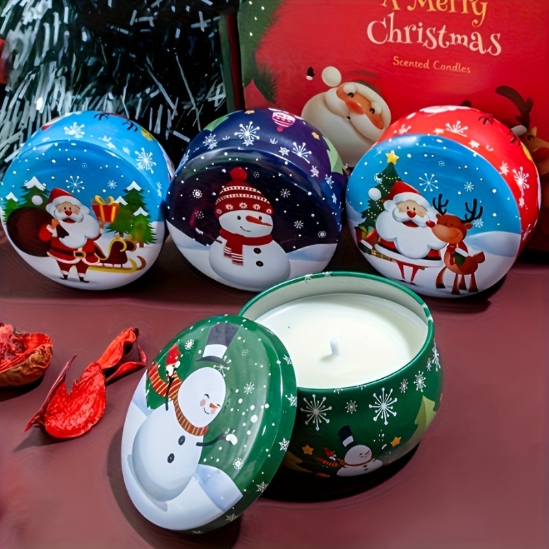 Candle Making Supplies Jars - กระป๋องเทียนพิมพ์ลายดอกไม้ 12 ชิ้น ขนาด 4 ออนซ์，ภาชนะใส่เทียนทรงกลม