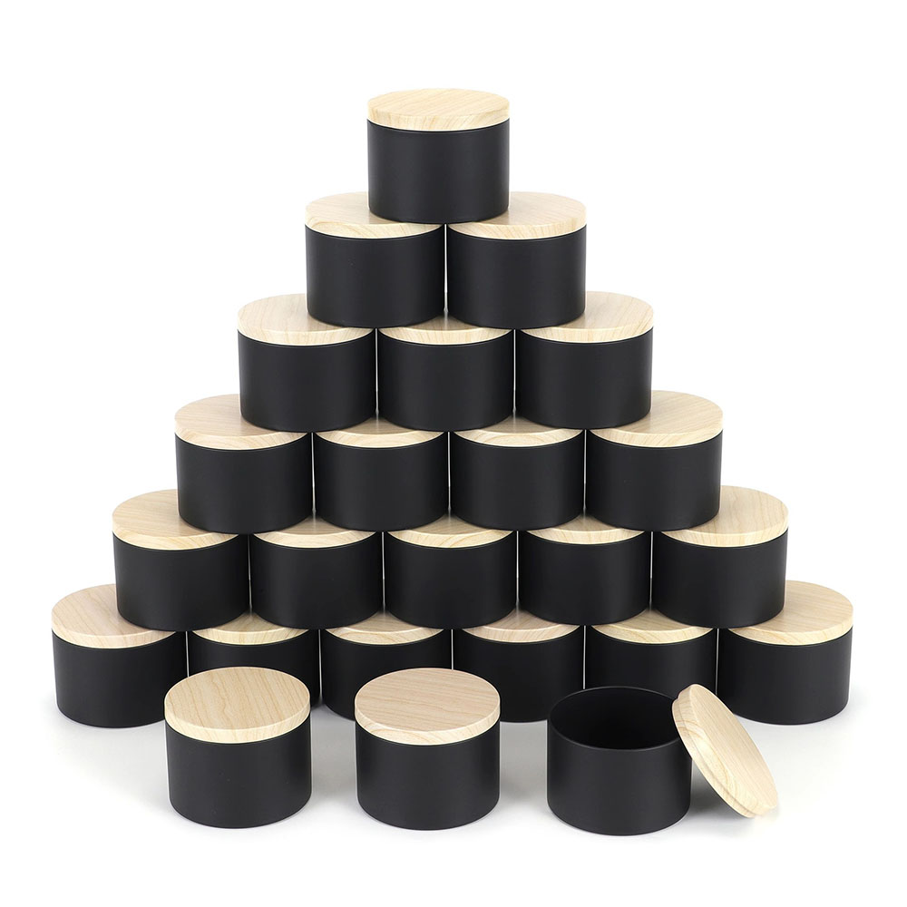 24 ชิ้น 4 ออนซ์สีดําเทียน, รอบ - Candle Making Supplies Jars บทวิจารณ์และราคา