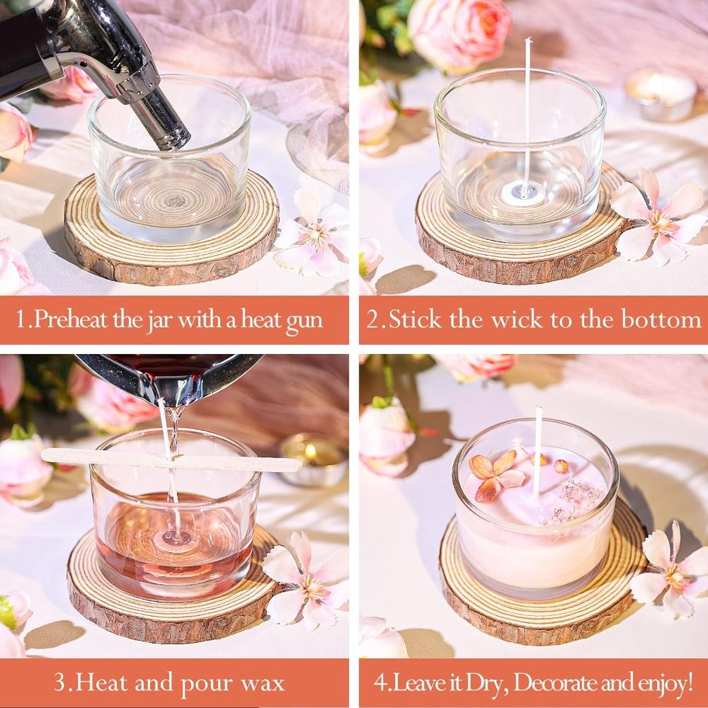 ขวดแก้วใสขนาดเล็กถาดแก้วอโรมาเ - Candle Making Supplies Jars บทวิจารณ์และราคา
